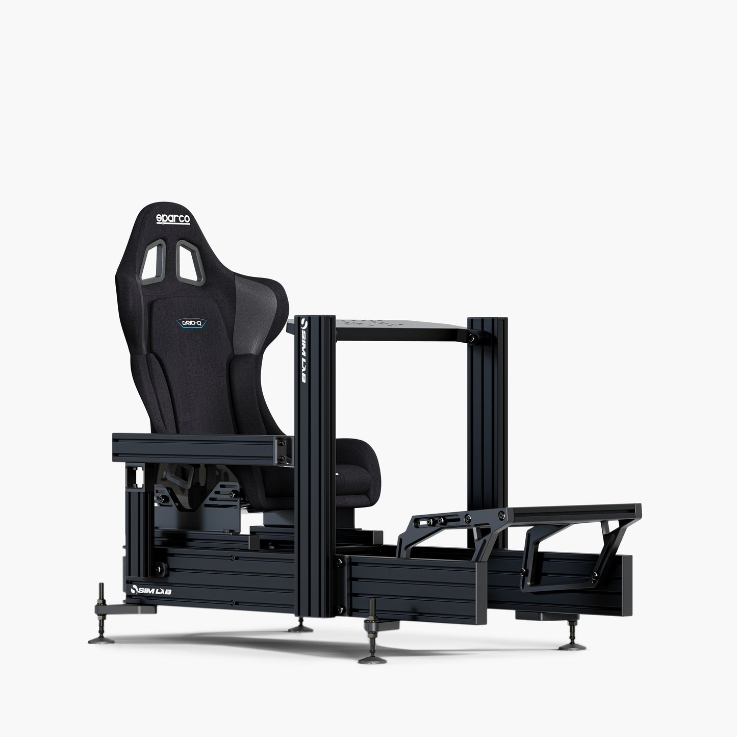 P1X Ultimate Simracing cockpit - black seat, wheeldeck