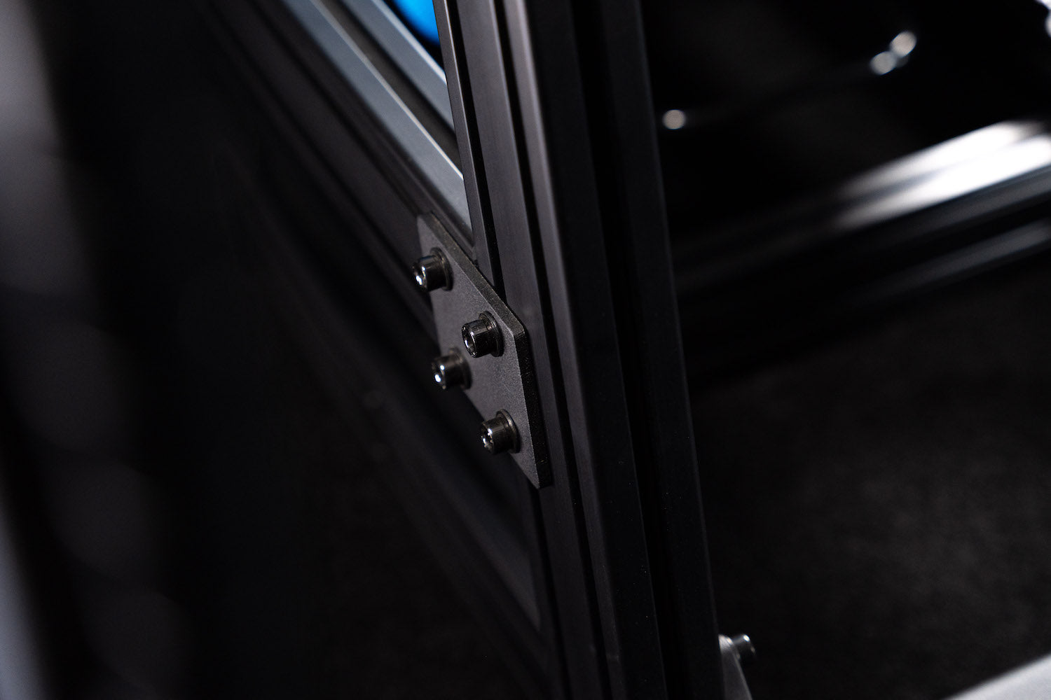 GT1 PRO sim racing cockpit with the enhanced profile connections