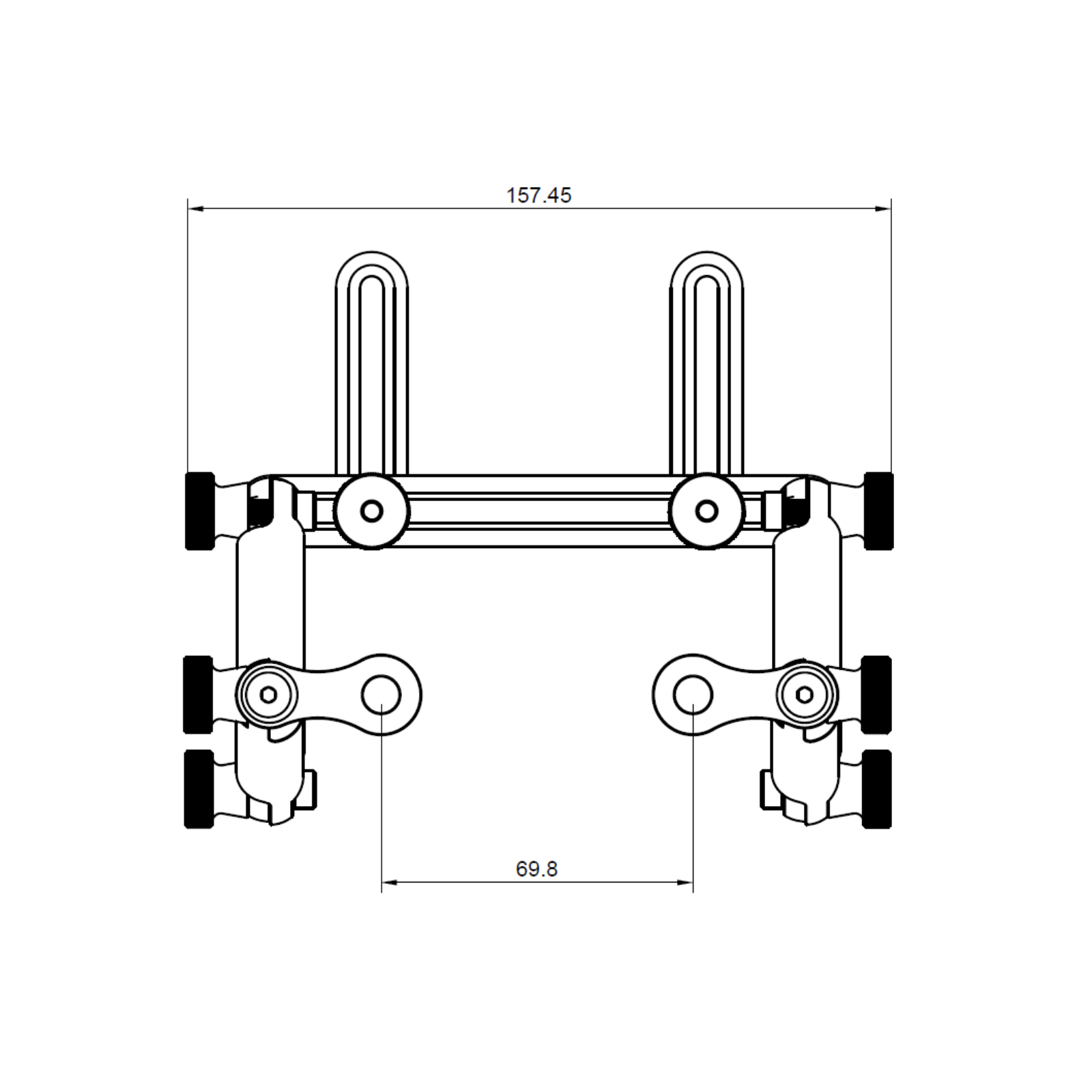 DDU mount showing dimensions
