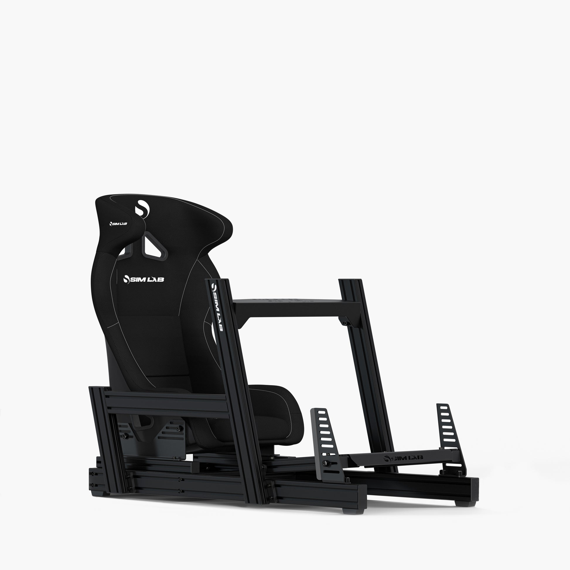 Black Speed1 seat mounted on the GT1 Pro Simracing Cockpit.