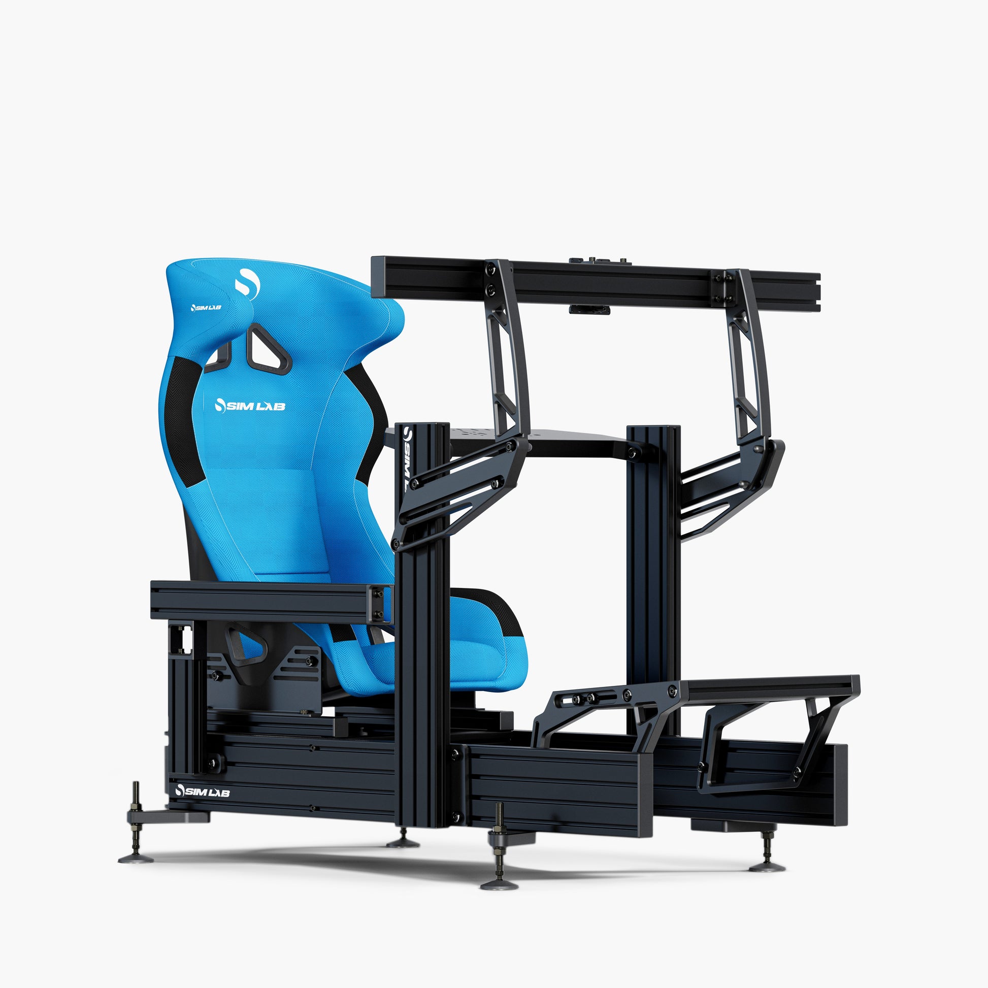 P1X Ultimate with the wheeldeck mount, single Integrated monitor mount, and Speed blue seat.