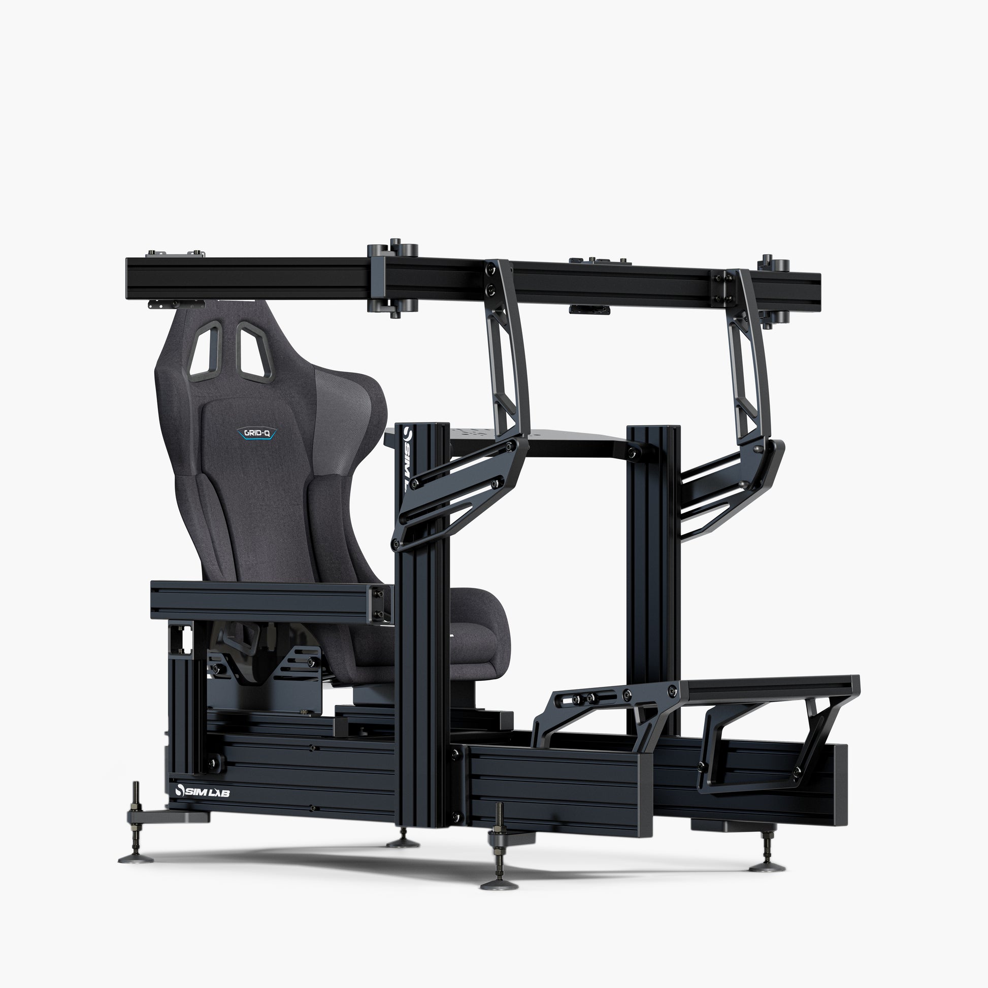 P1X Ultimate with the wheeldeck mount, triple Integrated monitor mount, and Grid Q seat.